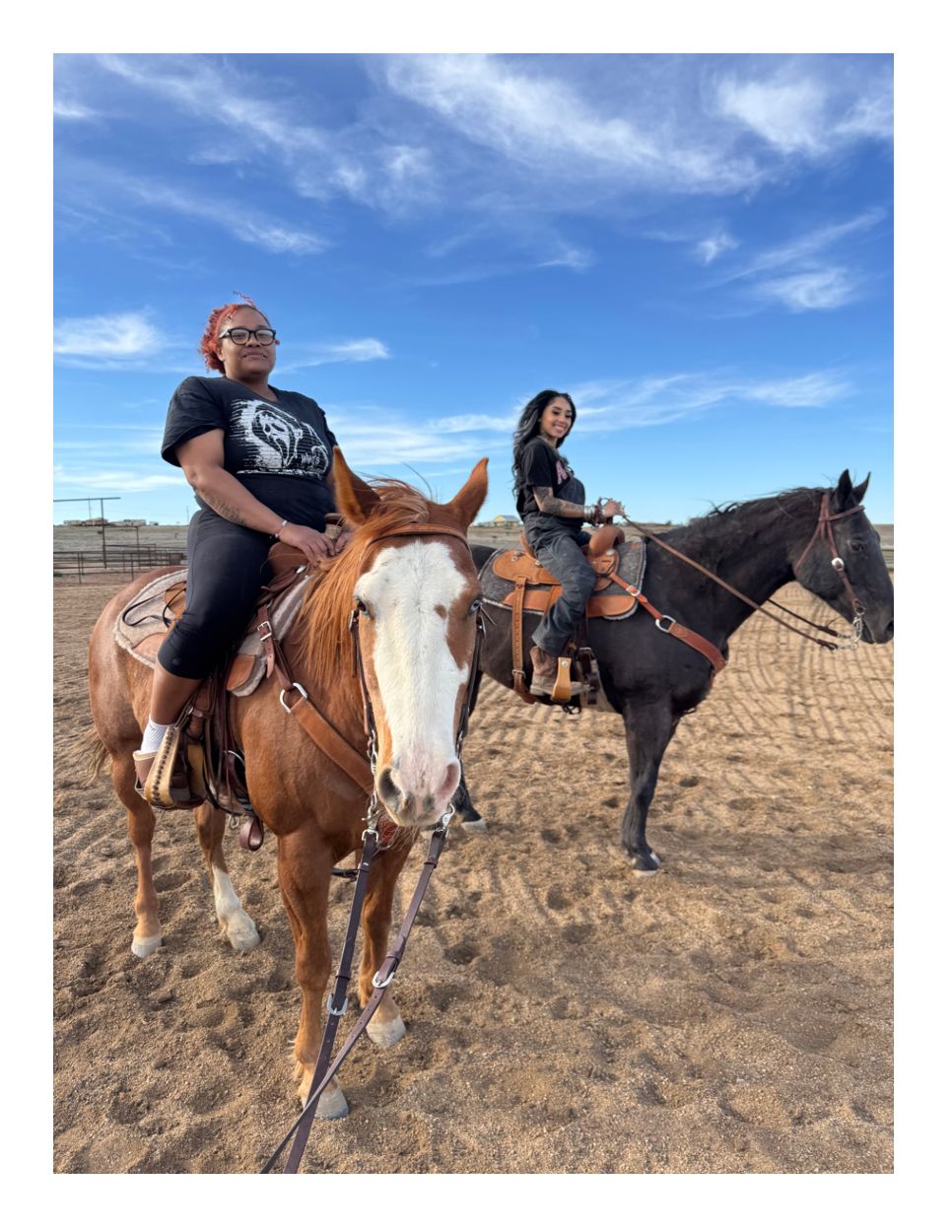 Friends and horses at the ranch