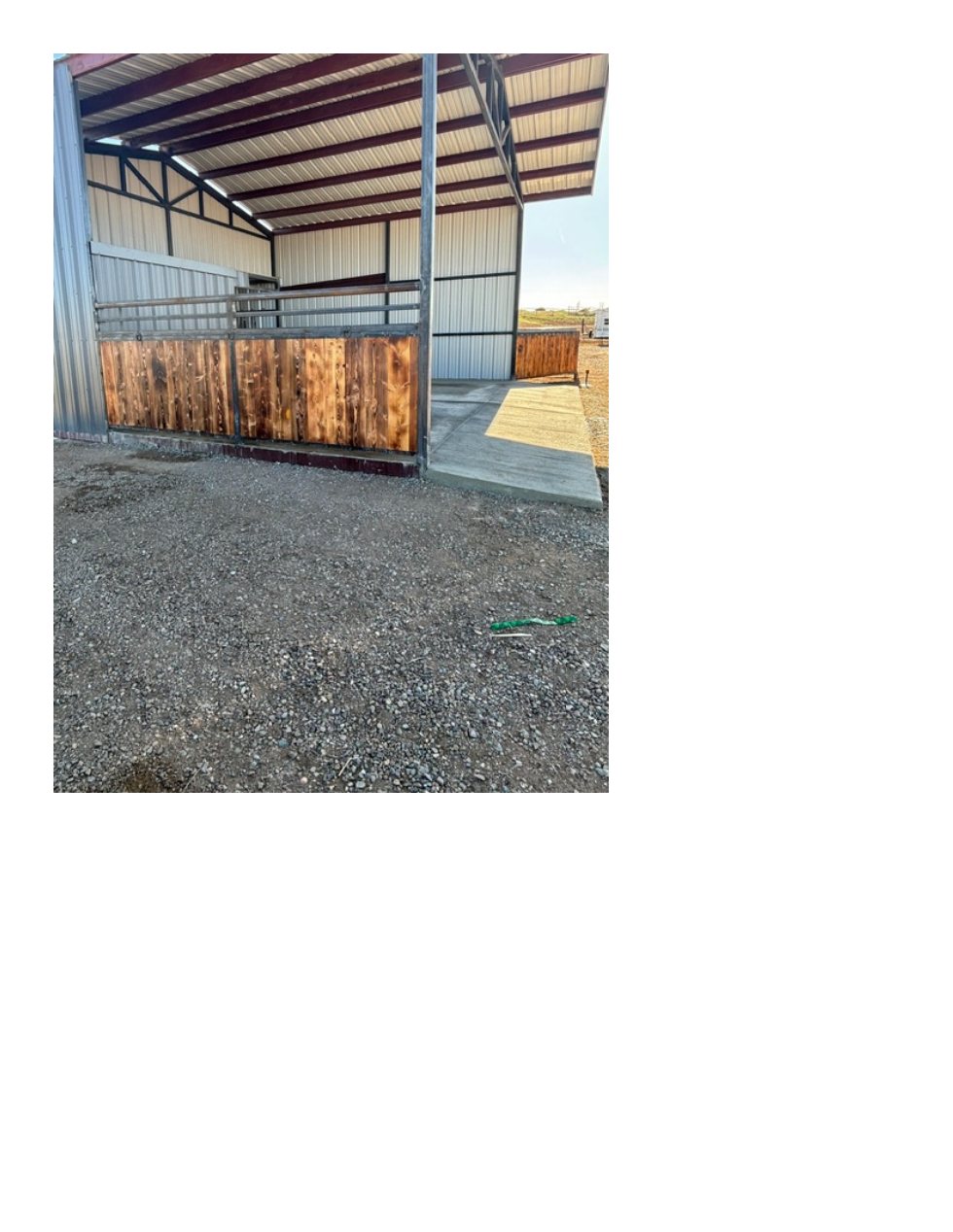 Covered horse boarding stalls